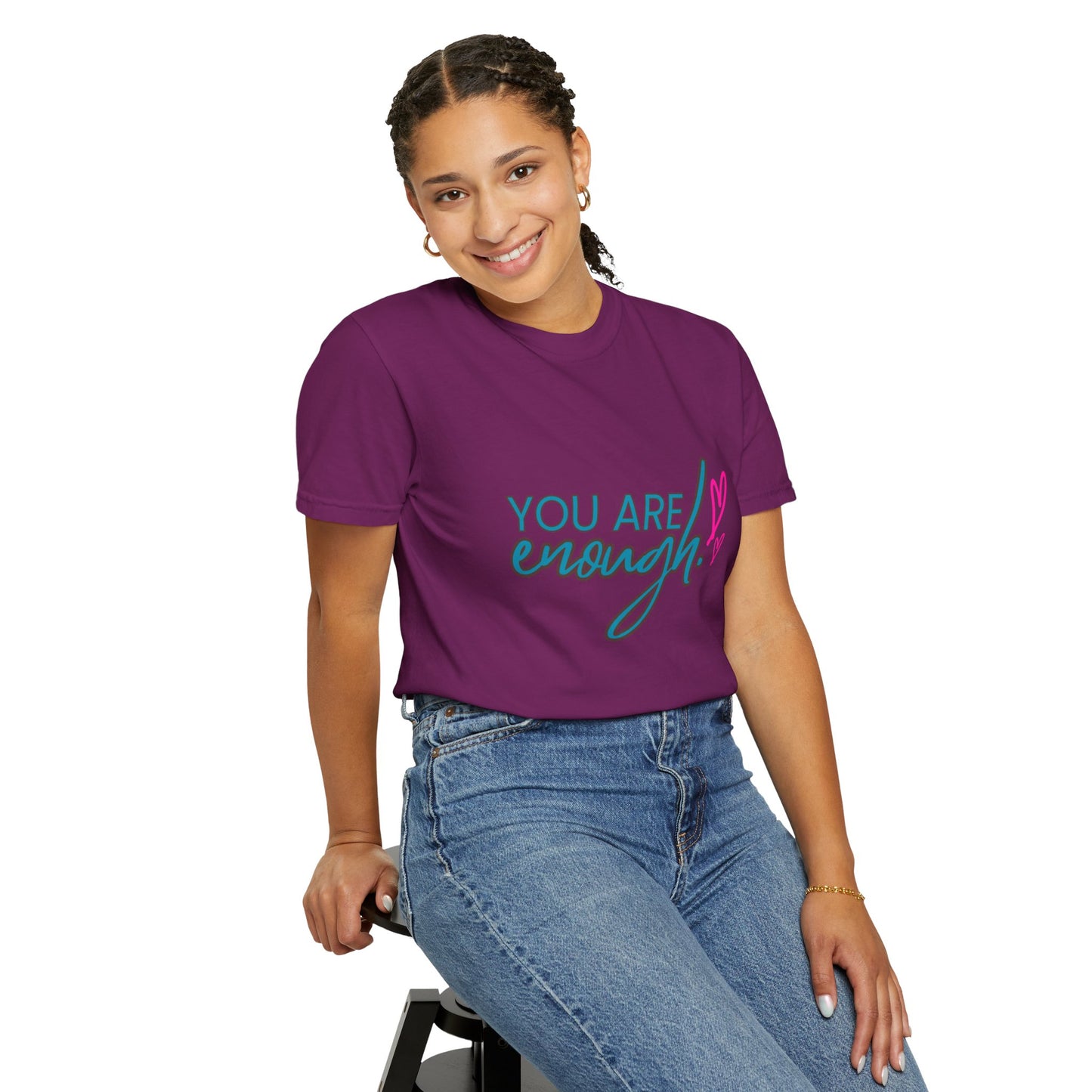 Empowering Unisex Garment-Dyed T-shirt - You Are Enough, Inspirational Tee, Self-Care Gift, Motivational Apparel, Uplifting Fashion