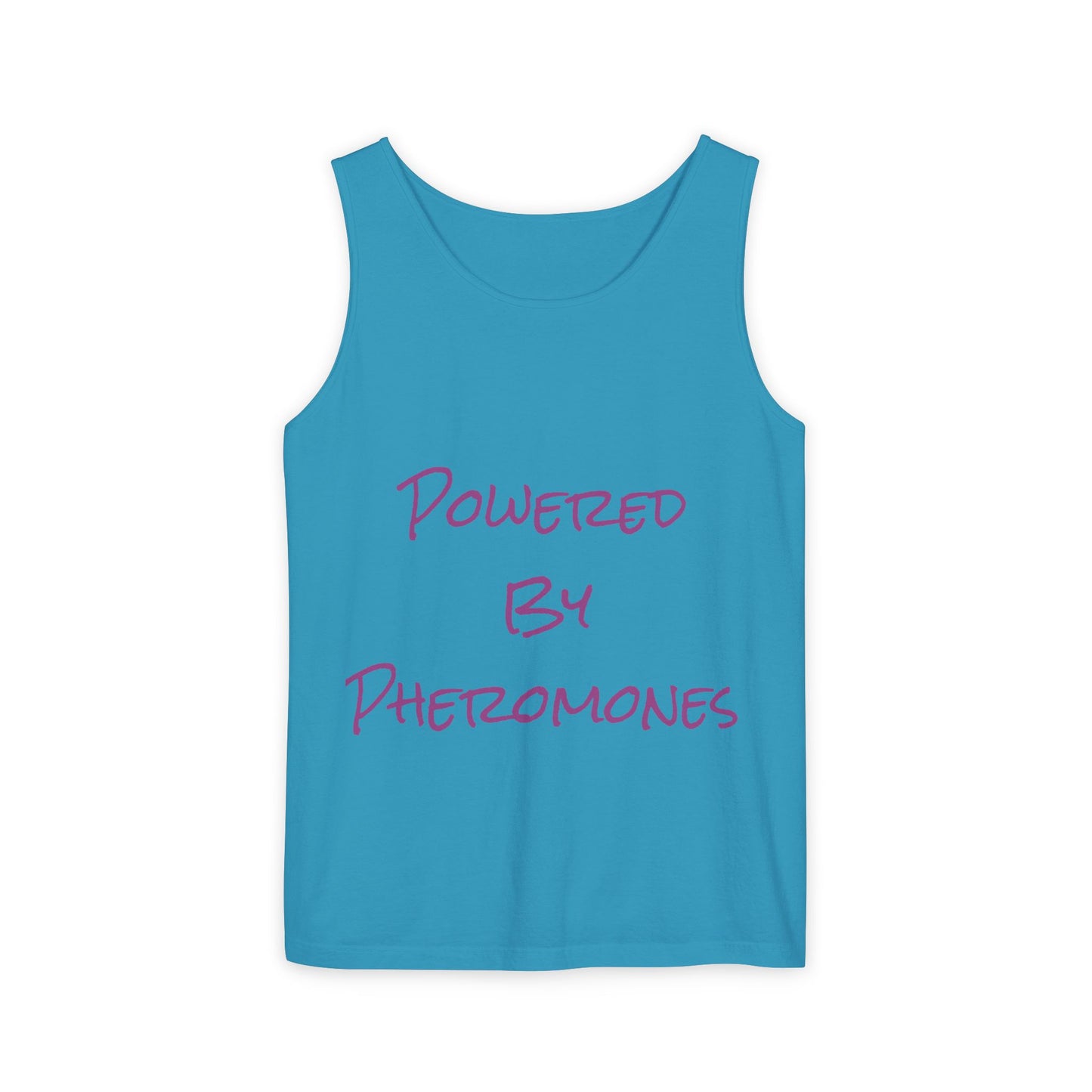 Pheromone Powered Unisex Tank Top, Summer Vibes Shirt, Beachwear, Festival Apparel, Casual Gift for Friends, Vivid Graphic Tee