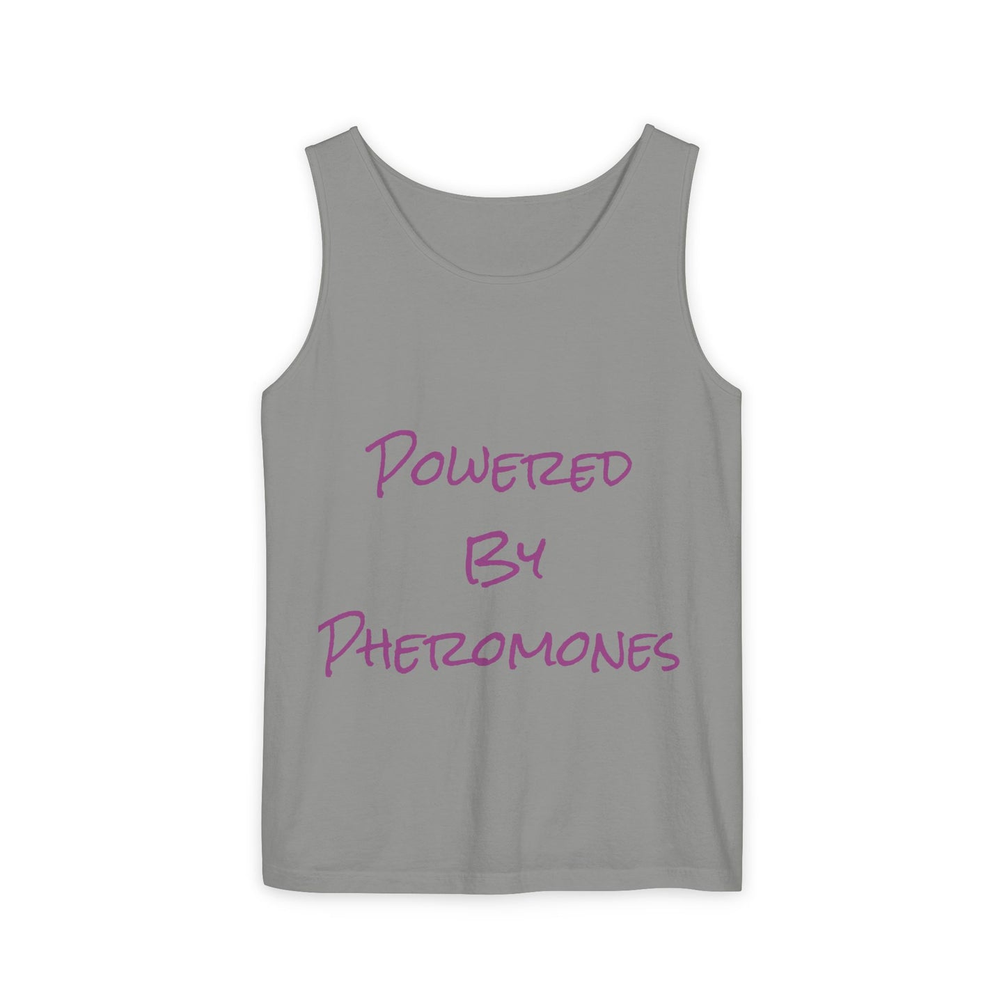 Pheromone Powered Unisex Tank Top, Summer Vibes Shirt, Beachwear, Festival Apparel, Casual Gift for Friends, Vivid Graphic Tee